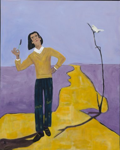 Nick Cave holding up Lavender